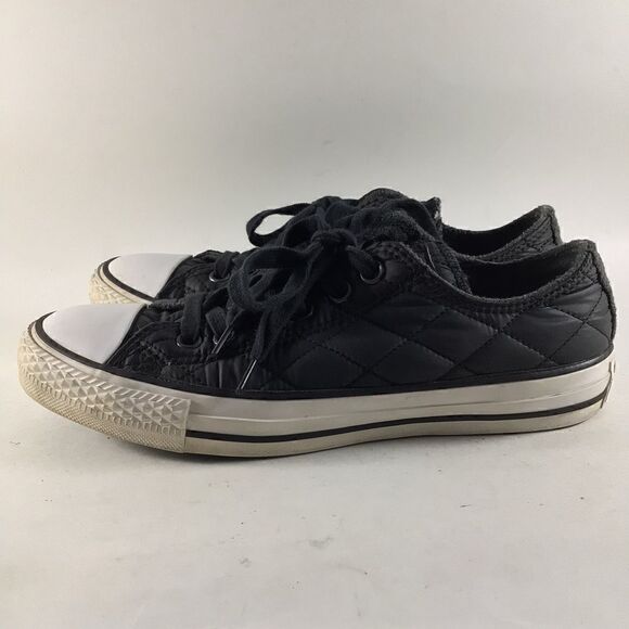 Converse CTAS OX womens shoes quilted lace up sneakers black size 7 - Picture 3 of 8